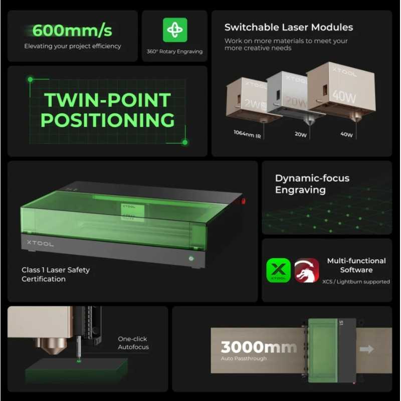 XTool S1 20W Enclosed Diode Laser Cutter