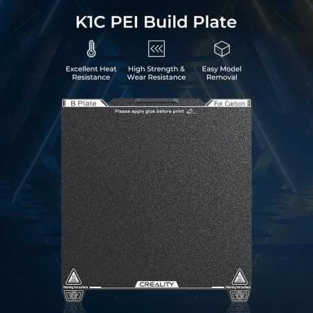 K1C PEI Build Plate 235x235mm-Without Soft Magnetic Easy Model Removal Excellent Heat Resistance and Wear Resistance