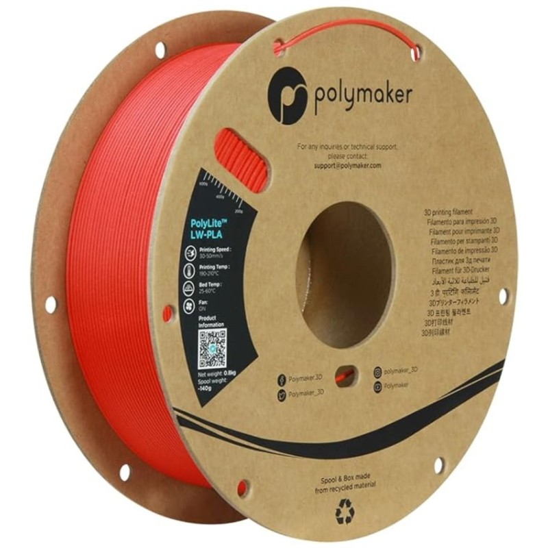 Polymaker PolyLite™ LW-PLA 1.75mm/0.8kg (5 Colours)