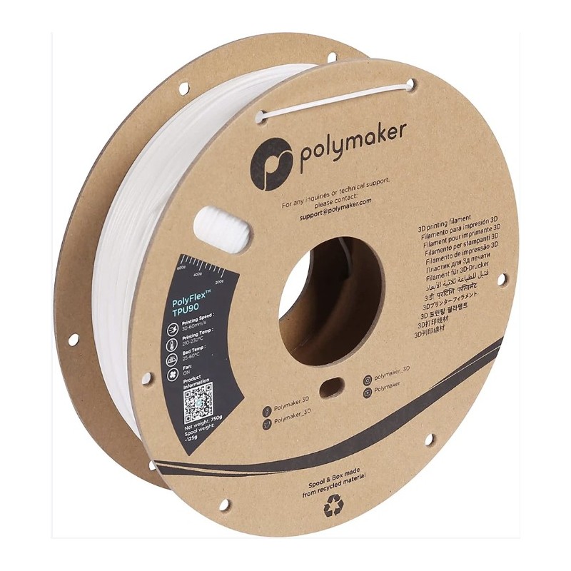 Polymaker PolyFlex™ TPU90 1.75mm 750G/ROLL (5 Colours available)