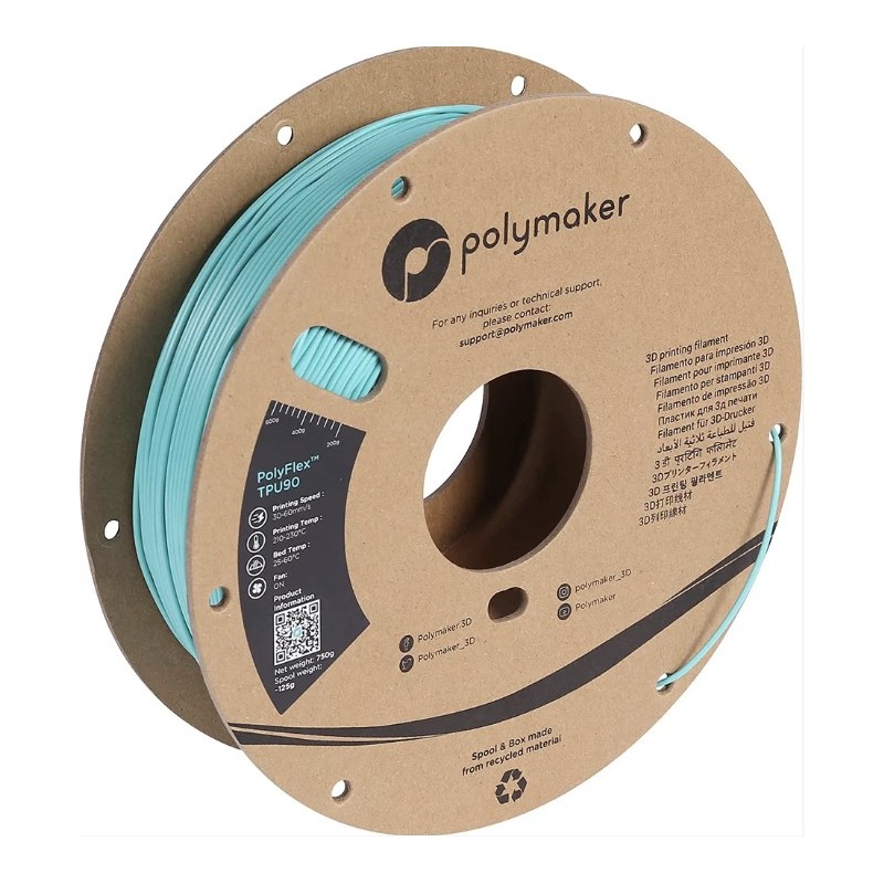 Polymaker PolyFlex™ TPU90 1.75mm 750G/ROLL (5 Colours available)