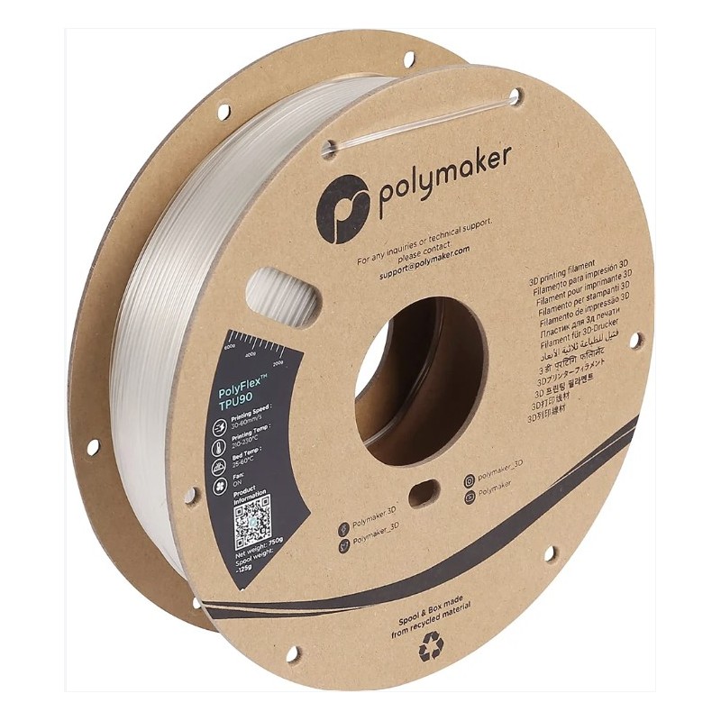 Polymaker PolyFlex™ TPU90 1.75mm 750G/ROLL (5 Colours available)