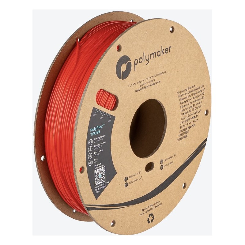 Polymaker PolyFlex™ TPU95 1.75mm 750G/ROLL (4 Colours available)