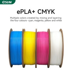 eSUN PLA+ 1.75mm Filament CMYK Bundle (Cyan + Magenta + Yellow + White