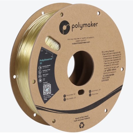 [Pre-Order]Polymaker PolyDissolve™ S1 (PVA) 1.75mm 750G/ROLL - Natural Colour