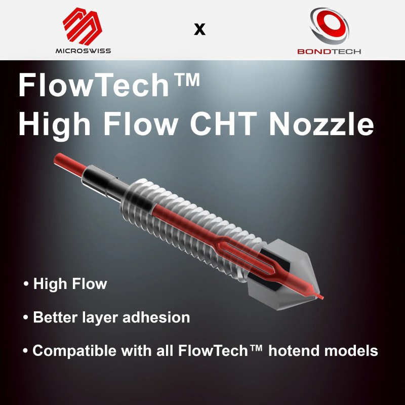 Micro Swiss CHT High Flow Nozzle for FlowTech™ Hotend  (0.4mm/0.6mm)