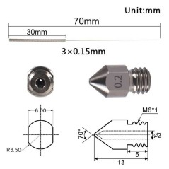 Marvle3D Generic 1.75mm M6 Nozzle in 7 sizes