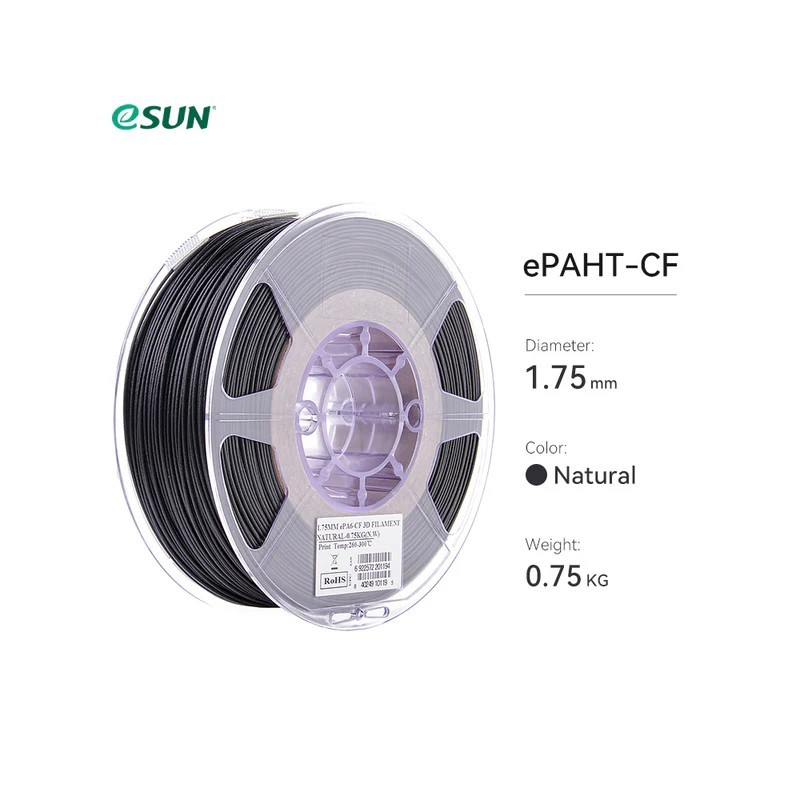 eSun ePAHT-CF (Nylon + Carbon Fiber) 1.75mm Filament 0.75kg/roll