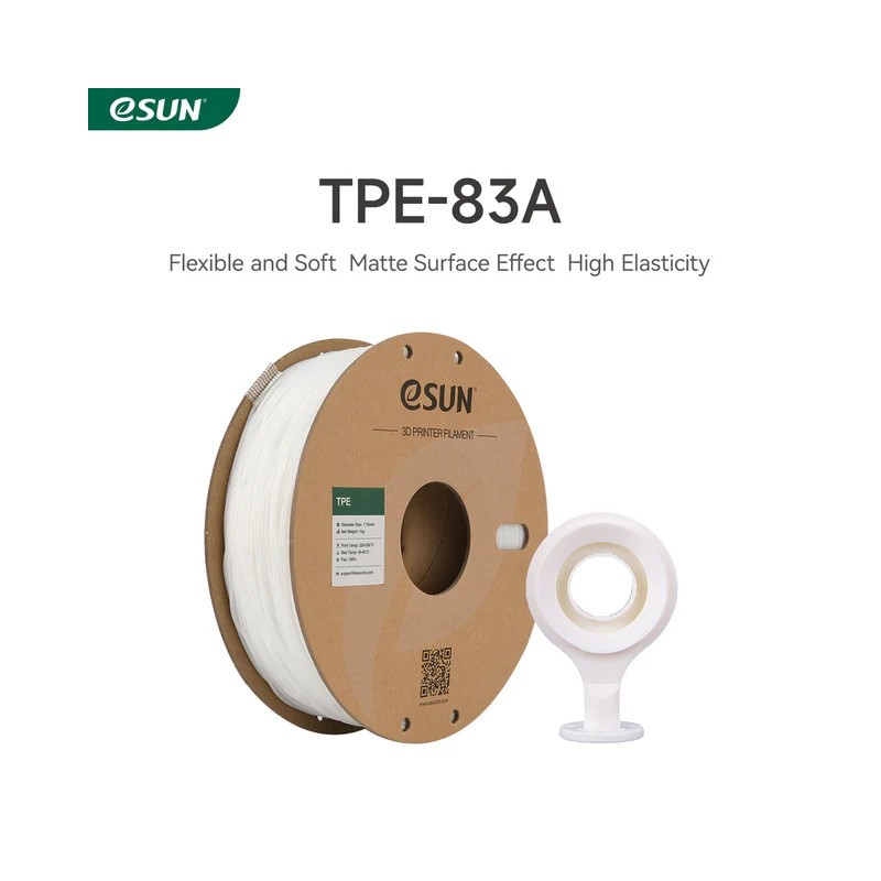 eSUN eLASTIC Flexible TPE-83A 3D Print Filament 1.75mm 1kg/roll