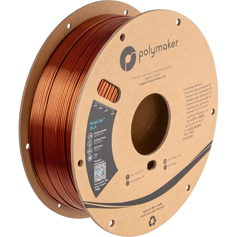 Polymaker PolyLite™ PLA SILK 1.75mm 1KG/ROLL (3 Colours available)