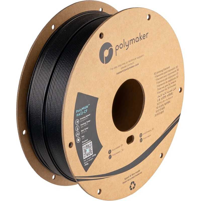 [Pre-Order] Polymaker Polymide PA12-CF Black  --1.75mm/0.5Kg