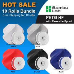 ///HOT SALE/// Bambu Lab PETG HF - with Reusable Spool 10 Rolls Bundle [FREE Shipping]