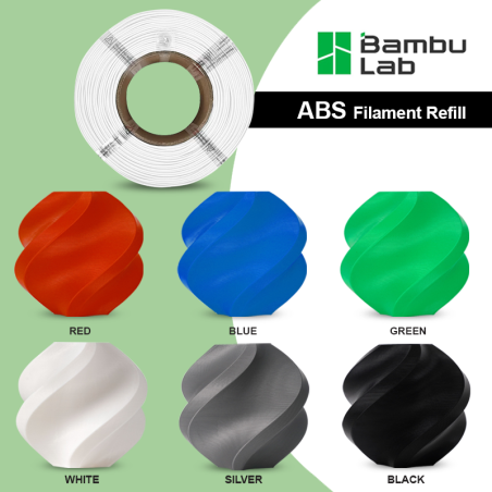 Bambu Lab ABS - 1.75mm, 1kg - 6 Colors - (Refill - No Spool)