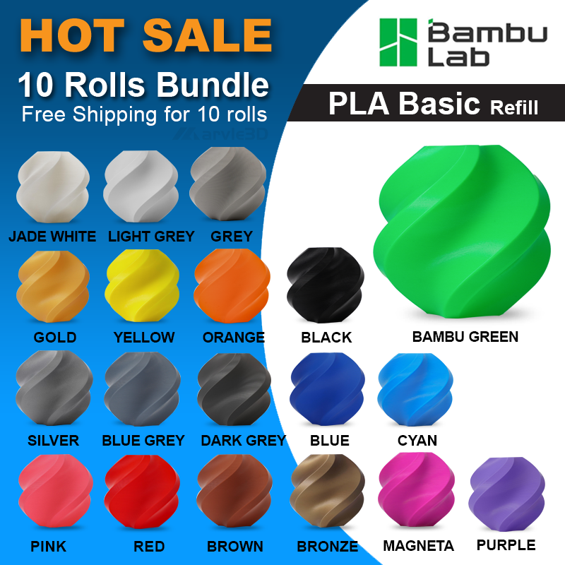 ///HOT SALE/// Bambu Lab PLA Basic - Refill (Without spool) 10 Rolls Bundle [FREE Shipping]