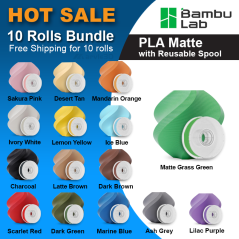 ///HOT SALE/// Bambu Lab PLA Matte with Reusable Spool - 10 Rolls Bundle [FREE Shipping]