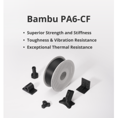 Bambu Lab PA6-CF - 1.75mm, 500g - Black - (with Reusable Spool)