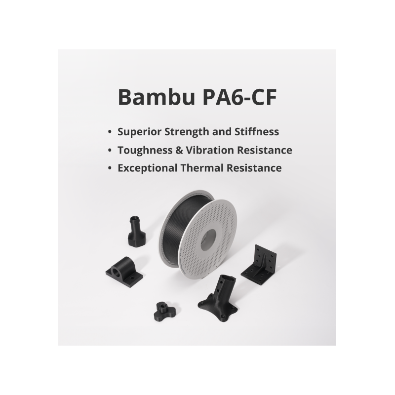 Bambu Lab PA6-CF - 1.75mm, 500g - Black - (with Reusable Spool)