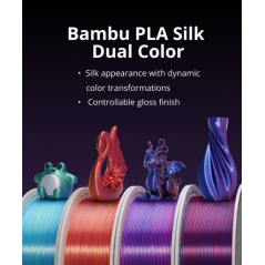 Bambu Lab PLA Silk Dual Color - 1.75mm, 1kg - 5 Colors - (with Reusable Spool)