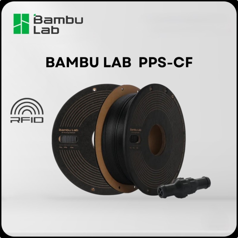 Bambu Lab PPS-CF - 1.75mm, 750g - Black - (with Reusable Spool)