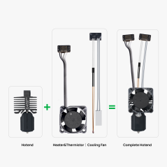 Bambu Lab Complete hotend assembly  0.2/0.4/0.8 mm (Compatible with P1P,P1S)