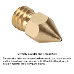 0.2mm Brass MK8 Extruder Nozzle Head - 3D Printer Nozzle (1pk)