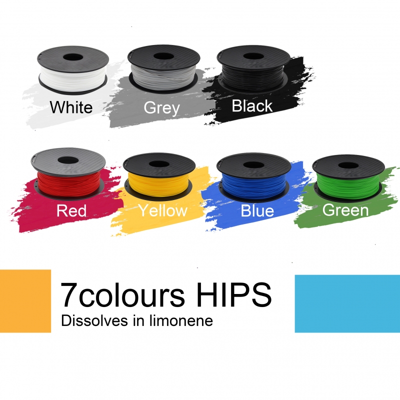 Pack of 6 HIPS 1kg/roll 3D Printing Filament Rolls at discounted price