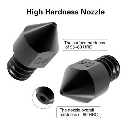 MK8 Hardened Steel Nozzle (1pk) (0.2mm/0.4mm/0.6mm/0.8mm)