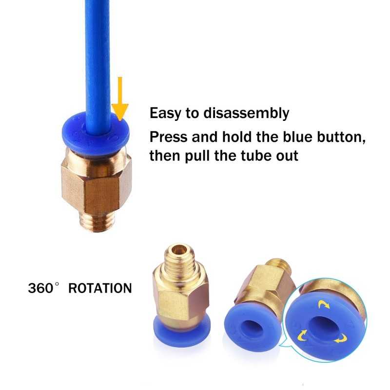 Marvle 3D M6 Pneumatic Straight Fitting Connector For 4mm OD Tubing