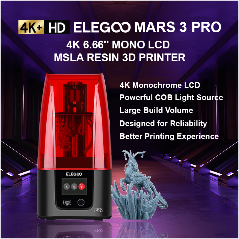 tiger gødning tempereret ELEGOO Mars 3 Pro 4K Resin 3D Printer