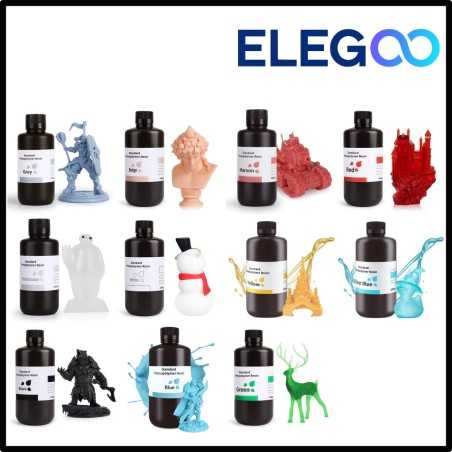 ELEGOO 3D Muti-colors Rapid Resin LCD UV-Curing Resin 405nm Standard Photopolymer Resin for LCD 3D Printing