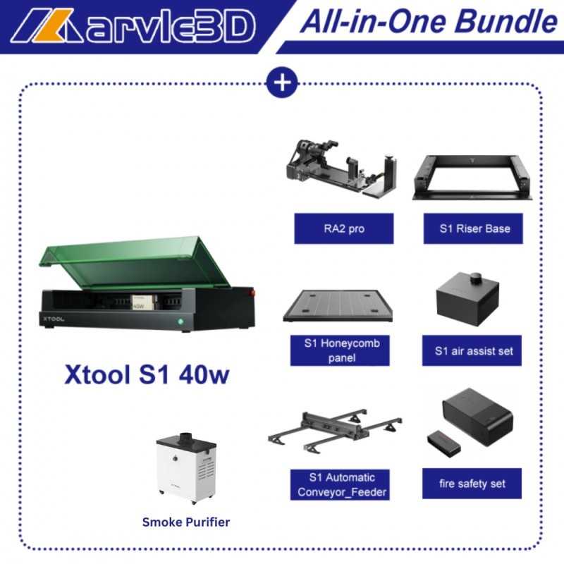 [Free Shipping ] xTool S1 40W Enclosed Diode Laser Cutter -Black- Bundles Available